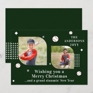 Personalisiertes grünes Baseball-Weihnachten 2 Fot