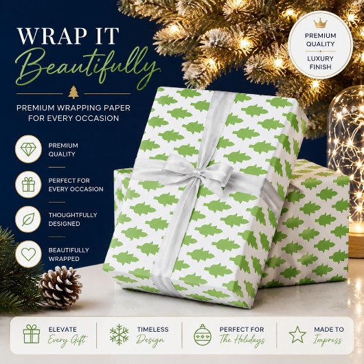 Personalisiertes grünes botanisches Geschenkpapier