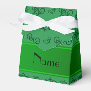 Personalisiertes grünes Fahrradnamensmuster Geschenkschachtel