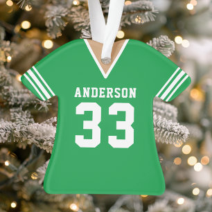 Personalisiertes grünes Fußballtrikot Ornament