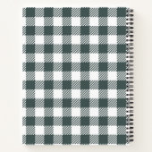 Personalisiertes grünes Gingham-Karo-Monogramm Notizblock (Rückseite)