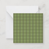 Personalisiertes grünes Gingham Mitteilungskarte (Rückseite)