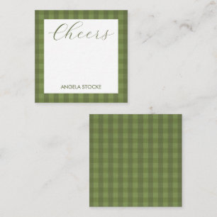 Personalisiertes grünes Gingham Mitteilungskarte