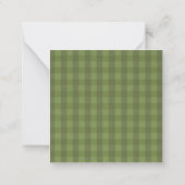 Personalisiertes grünes Gingham Mitteilungskarte (Rückseite)