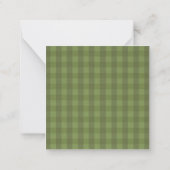 Personalisiertes grünes Gingham Mitteilungskarte (Rückseite)