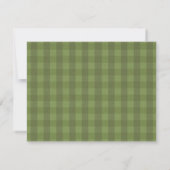 Personalisiertes grünes Gingham Mitteilungskarte (Rückseite)