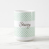 Personalisiertes Grünes Gitter Kaffeetasse (Mittel)