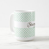Personalisiertes Grünes Gitter Kaffeetasse (Vorderseite Links)