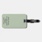 Personalisiertes Grünes Gold in neuem Sage Gepäckanhänger (Rückseite horizontal)
