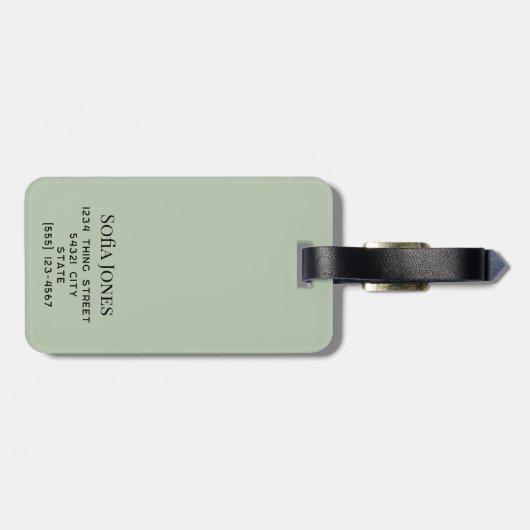 Personalisiertes Grünes Gold in neuem Sage Gepäckanhänger (Rückseite horizontal)