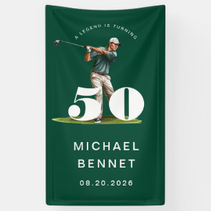 Personalisiertes grünes Golf 50. Geburtstag Banner