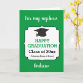 Personalisiertes grünes Happy Abschluss 2025 Absol Karte (Gelbe Blume)