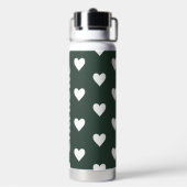Personalisiertes grünes Herz Muster Trinkflasche (Hinten)