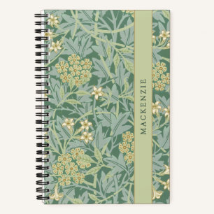 Personalisiertes grünes Jasmin-Blumenmuster Notizblock