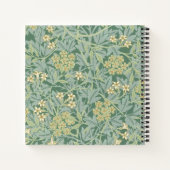 Personalisiertes grünes Jasmin-Blumenmuster Notizblock (Rückseite)