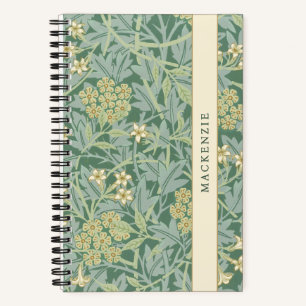 Personalisiertes grünes Jasmin-Blumenmuster Notizblock