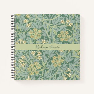 Personalisiertes grünes Jasmin-Blumenmuster Notizblock