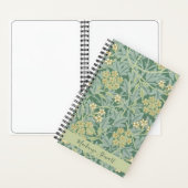 Personalisiertes grünes Jasmin-Blumenmuster Notizblock (Innen)