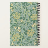 Personalisiertes grünes Jasmin-Blumenmuster Notizblock (Rückseite)