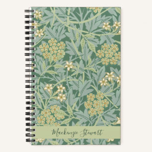Personalisiertes grünes Jasmin-Blumenmuster Notizblock