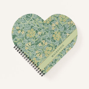Personalisiertes grünes Jasmin-Blumenmuster Notizblock