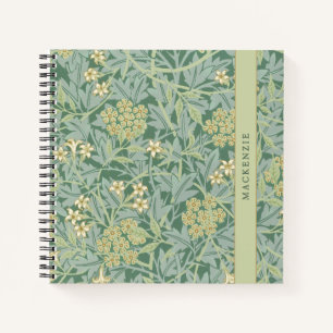 Personalisiertes grünes Jasmin-Blumenmuster Notizblock