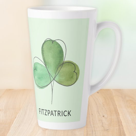 Personalisiertes Grünes Kleeblatt Irisches Erbe Milchtasse