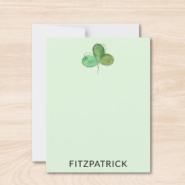 Personalisiertes grünes Kleeblatt Irisches Erbe Mitteilungskarte