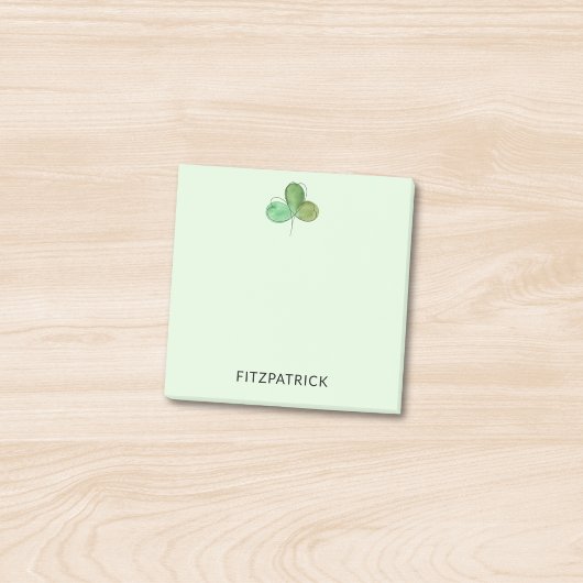Personalisiertes Grünes Kleeblatt Irisches Erbe Post-it Klebezettel