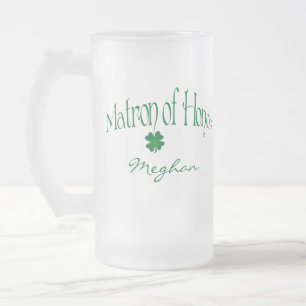 Personalisiertes grünes Kleeblatt MOH Beer Stein Mattglas Bierglas