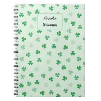 Personalisiertes grünes Kleeblatt-Notizbuch | Mini Notizblock
