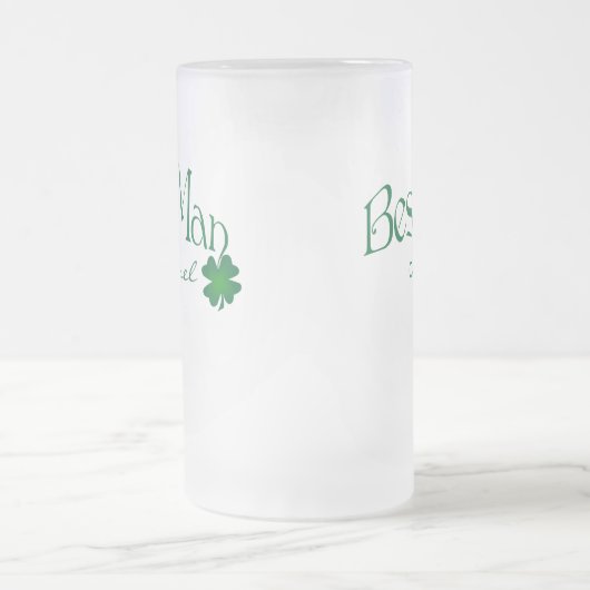 Personalisiertes grünes Kleeblatt-Trauzeuge-Bier Mattglas Bierglas (Mittel)