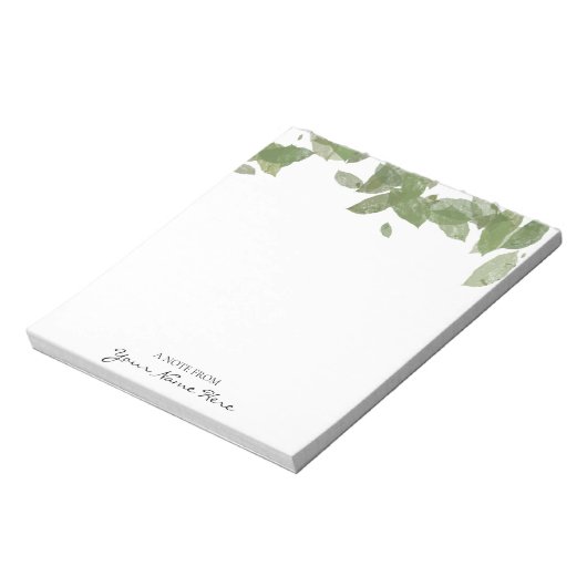 Personalisiertes grünes Leaf Notepad Notizblock (Rotiert)