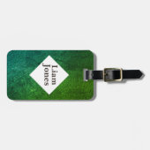 Personalisiertes grünes Leder Druckgepäck Gepäckanhänger (Vorderseite horizontal)