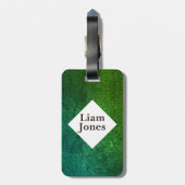Personalisiertes grünes Leder Druckgepäck Gepäckanhänger (Rückseite vertikal)