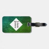 Personalisiertes grünes Leder Druckgepäck Gepäckanhänger (Rückseite horizontal)