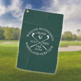 Personalisiertes grünes Loch in einem Golfhandtuch
