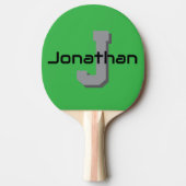 Personalisiertes grünes Monogramm-Initial-Design  Tischtennis Schläger (Vorderseite)