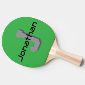 Personalisiertes grünes Monogramm-Initial-Design  Tischtennis Schläger (Seitenansicht)