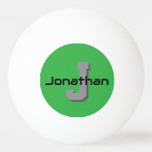Personalisiertes grünes Monogramm-Initial-Design Tischtennisball (Vorderseite)