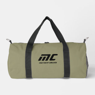 Personalisiertes grünes Monogramm Name Minimalisti Duffle Bag
