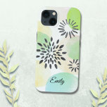 Personalisiertes grünes Muster Case-Mate iPhone Hülle<br><div class="desc">Machen Sie Ihr Telefon einzigartig mit diesem hübschen Gehäuse mit einem abstrakten Blumenmuster in Grün-Tönen. Sie können ihn anpassen,  indem Sie den Namen ändern oder ihn zu einem Monogramm machen. Original Zeichnend © Michele Davies.</div>