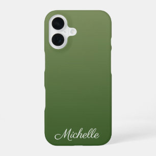 Personalisiertes grünes Ombre iPhone 16 Hülle