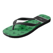Personalisiertes grünes Pferdemuster Badesandalen (Schrägansicht)