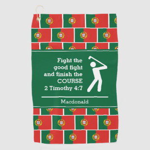 Personalisiertes grünes PORTUGAL Christlich Golfhandtuch