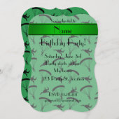 Personalisiertes grünes Skydiving-Muster Einladung (Vorne/Hinten)