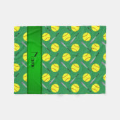 Personalisiertes grünes Softballnamensmuster Fleecedecke (Vorderseite (Horizontal))