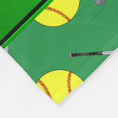 Personalisiertes grünes Softballnamensmuster Fleecedecke (Ecke)