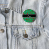 Personalisiertes grünes strickendes Namensmuster Button (Beispiel)