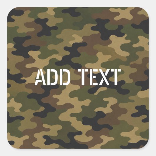 Personalisiertes grünes Tarnmuster der Armee Quadratischer Aufkleber (Vorderseite)